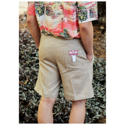 RJC Men's Elastic Waistband 3 Pockets Cotton Twill Solid Shorts