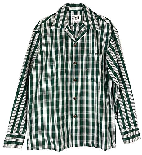 Men's Classic Hawaiian Paniolo Palaka Plaid Long Sleeve Shirt