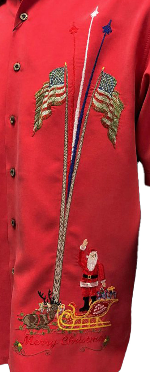 Merry Christmas U.S. Flags & Santa