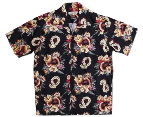 Pineapple Juice Mens Ukulele Lei Shirt