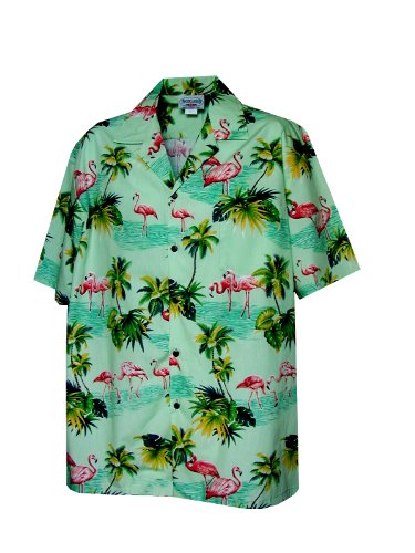 Pacific Legend Mens Pink Flamingo Paradise Shirt