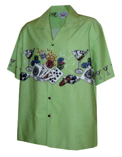 Pacific Legend Mens S to 4X Royal Flush Hot Dice Vegas Style Chest Band Shirt