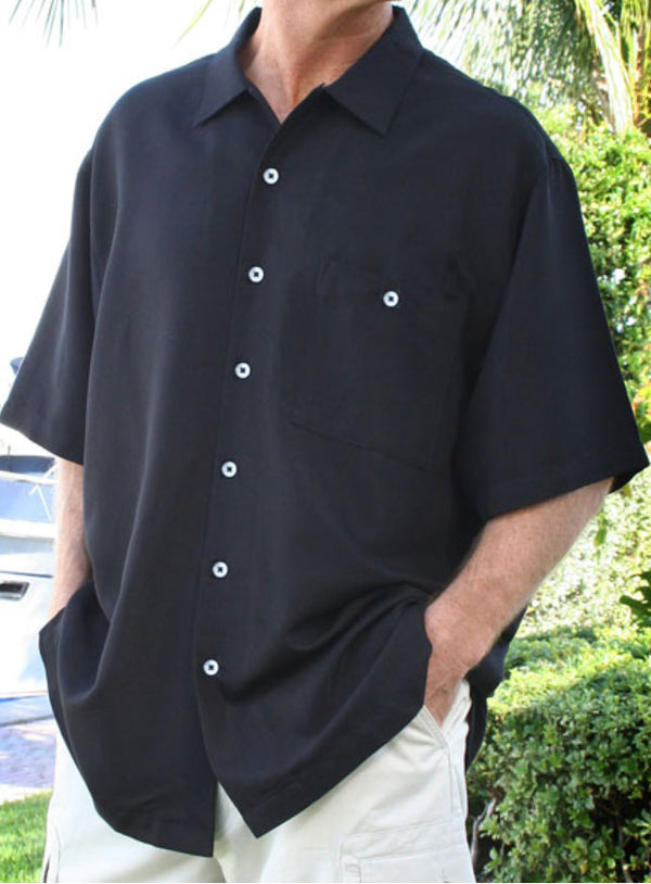 Weekender Solid Color Bungalow Herringbone Resort Shirt