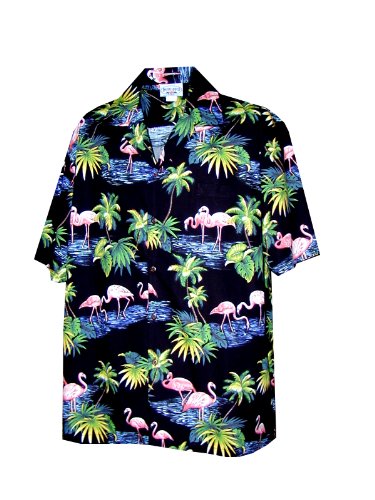 Pacific Legend Mens Pink Flamingo Paradise Shirt