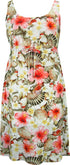 Sea Shell Hibiscus Gareden Women's Empire Tie Front Hawaiian Dress (Generous Fit)
