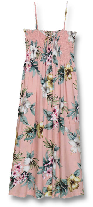 Hibiscus Stephanotis Women's Hawaiian Smocked Dress