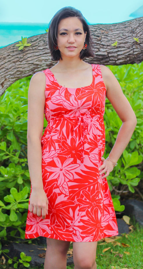 RJC Women's Floral Flash Empire Tie Front Dress