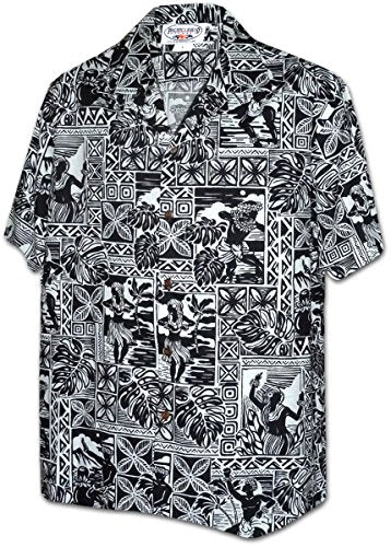 Hula Blocks Pacific Legend Men's Aloha Shirts