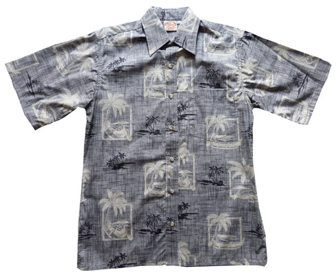 Made in USA - Go Barefoot Men's Outrigger Palm Reverse Aloha Shirt