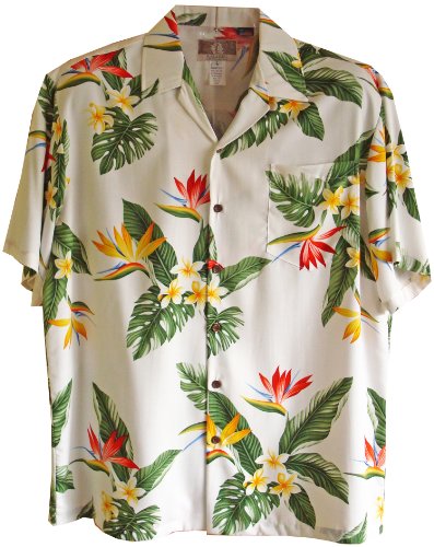 RJC Mens Bird of Paradise Display Rayon Shirt
