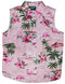 RJC Womens Pink Flamingo Hibiscus Sleeveless Button Down Shirt