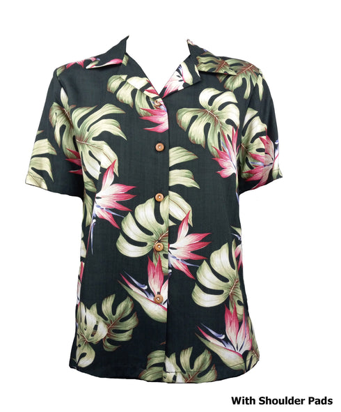 Monstera Paradise Women's Hawaiian Camp Shirt