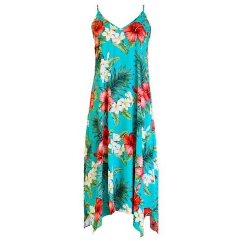 Grand Hibiscus Women's Scarf Hem Hawaiian Dress