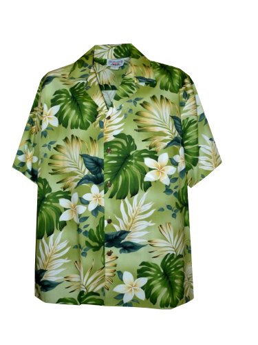 Pacific Legend Mens S to 4X Frangipani Monstera Fern Shirt