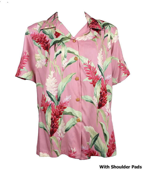 Red Ginger Women's Hawaiian Camp Shirt