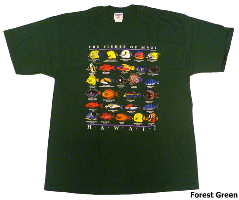 Fishes of Hawaii Islands Screenprinted Hawaiian T-Shirt
