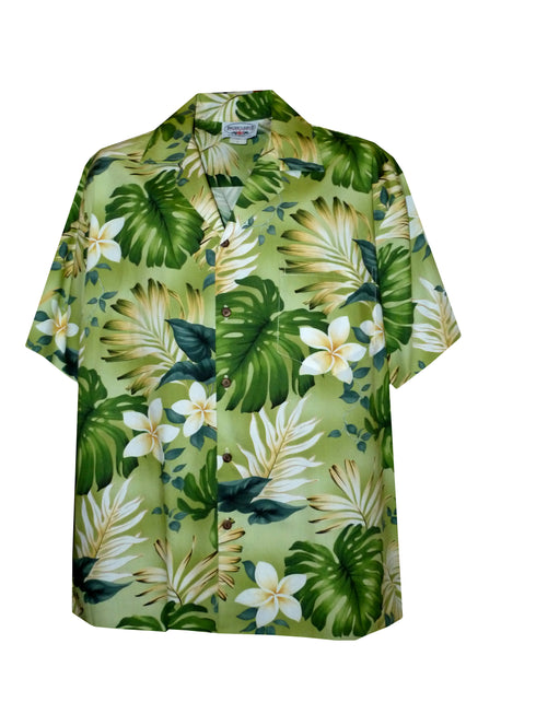 Pacific Legend Mens S to 4X Frangipani Monstera Fern Shirt