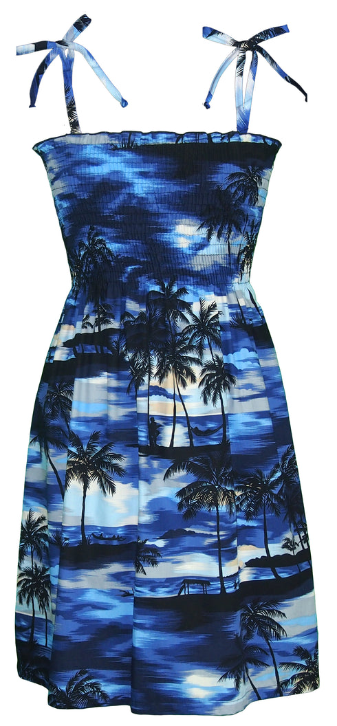 Night Time Surf Womens Elastic Tube Top Sundress