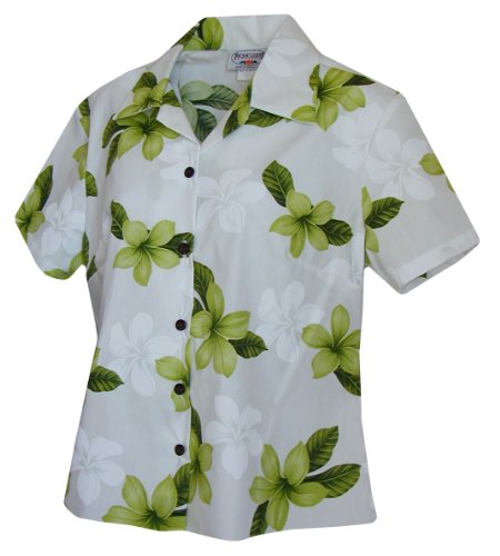 Pacific Legend Women's Single Tone Plumeria Fitted Shirt