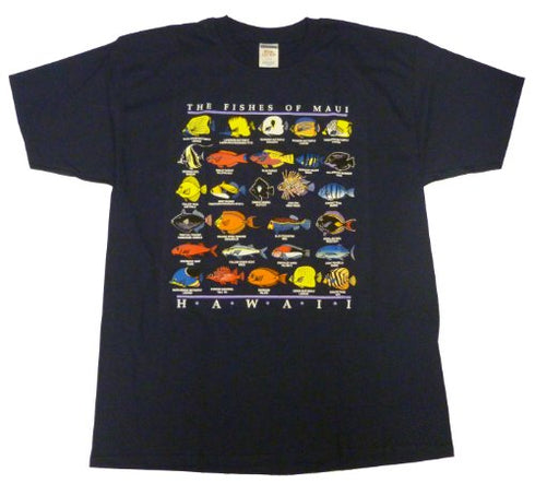 RJC Men's The Fishes of Maui Hawaiian Tshirt - Maui Imprint