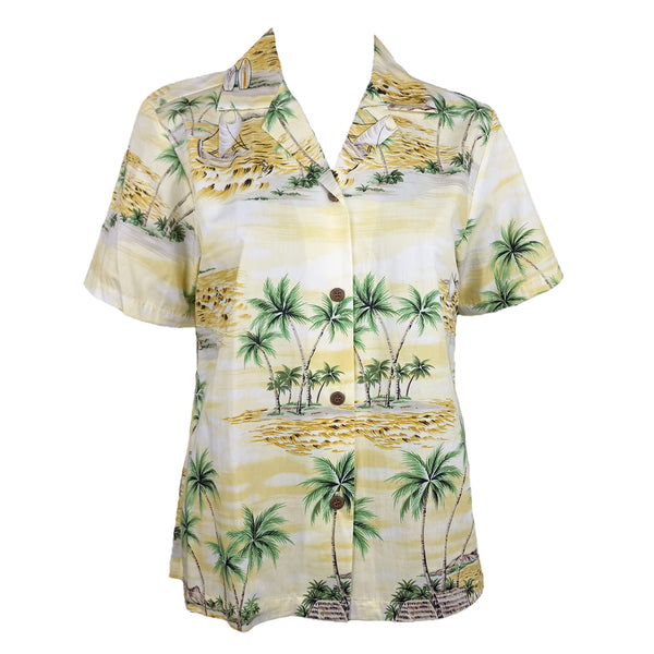 Polynesian Island Women's Hawaiian Camp Shirt