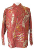 Paradise Found Mens Heliconia Sketch Kamehameha Style Long Sleeve Shirt