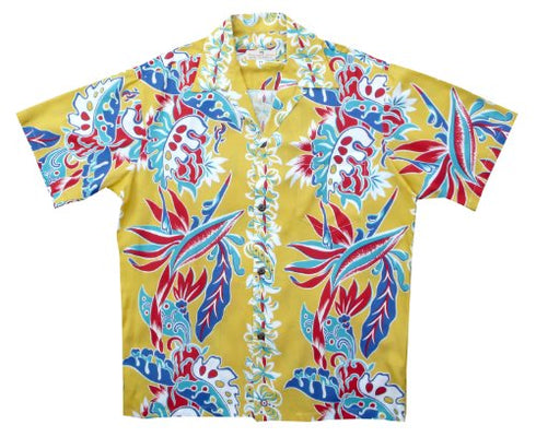 Pineapple Juice Mens Bird of Paradise Monstera Panel Shirt
