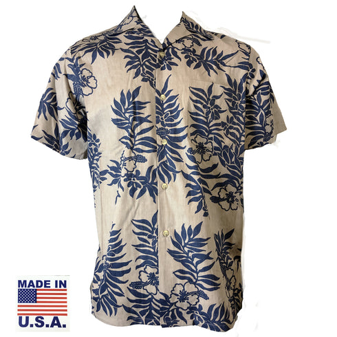 Mini Tahitian Men's Classic Hawaiian Reverse Custom Made Shirt (Big or Tall Size)