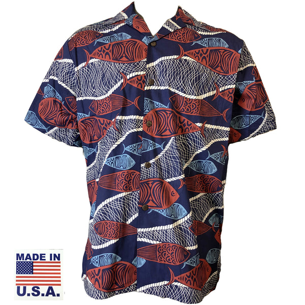 Go Fish Men's Classic Hawaiian Custom Made Shirt (Big or Tall Size)