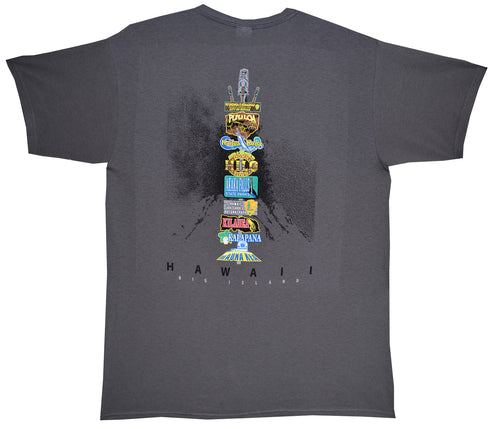 Hawaii Island Signpost Screenprinted Hawaiian T-Shirt