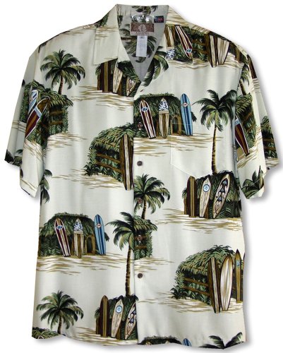 RJC Mens Surfboard Beach Shack Rayon Shirt