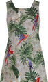 Parrots Monstera Women's A-Line Hawaiian Short Tank Dress