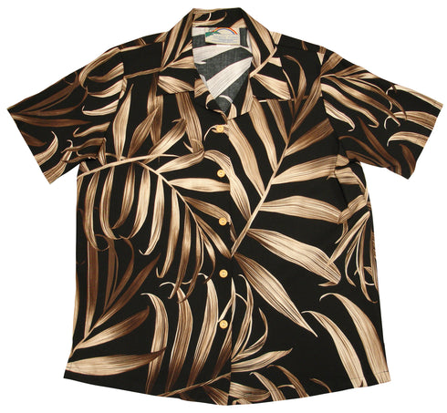 Palm Fronds Women's Hawaiian Camp Shirt