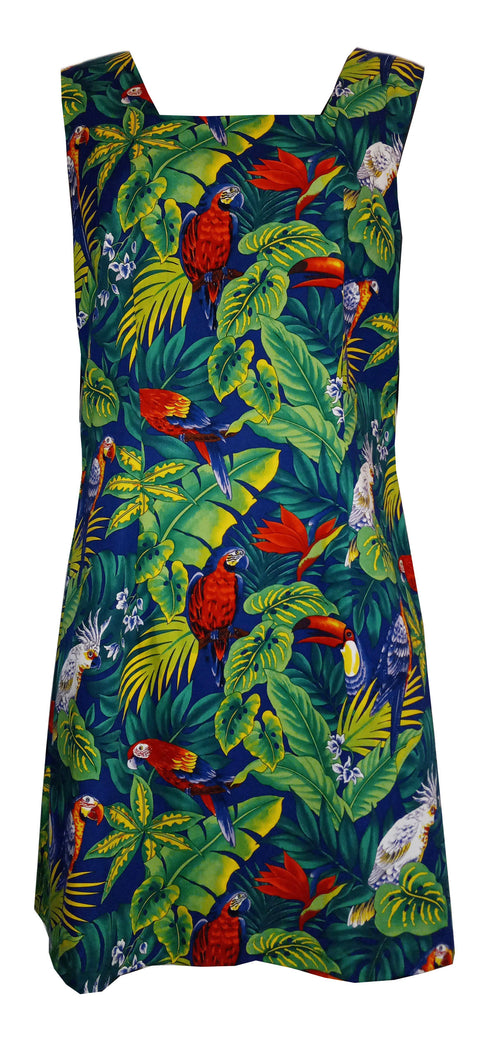 Parrot Macaw Toucan Cockatoo Women's A-Line Hawaiian Short Tank Dress