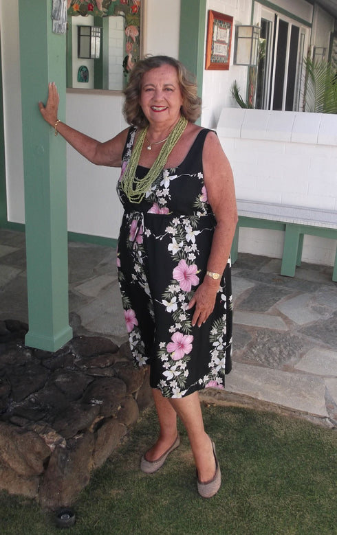 Paradise Lei Women's Empire Tie Front Hawaiian Dress (Regular Fit)