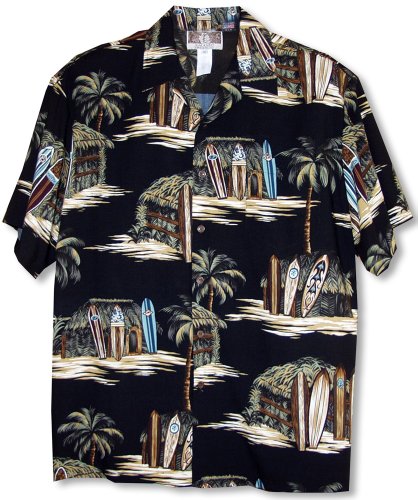 RJC Mens Surfboard Beach Shack Rayon Shirt