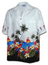 Pacific Legend Men's Parrot Island Border Print Hawaiian Shirt