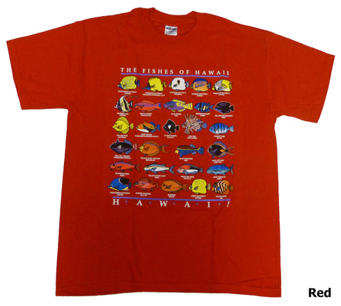 Fishes of Hawaii Islands Screenprinted Hawaiian T-Shirt