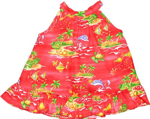 RJC Baby Girls Underwater Cartoon Island Halter Dress 2pc Set