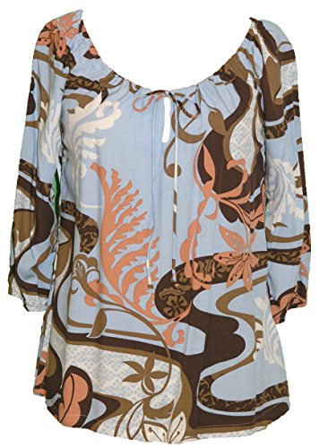 RJC Womens Magical Tropical Trip Peasant Blouse