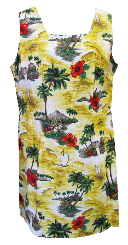 Red Hibiscus Island Women's A-Line Hawaiian Dress