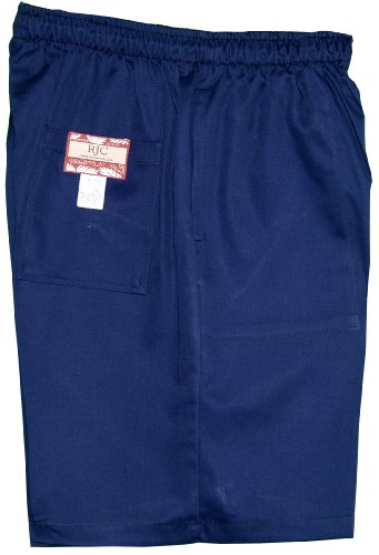RJC Men's Elastic Waistband 3 Pockets Cotton Twill Solid Shorts