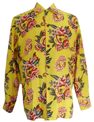 Pineapple Juice Mens Ukulele Lei Long Sleeve Vintage Shirt