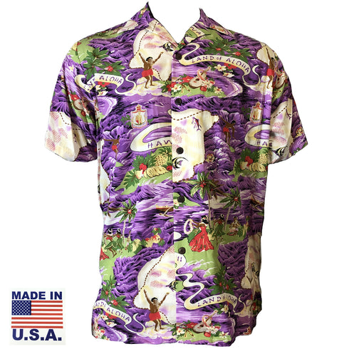 Land of Aloha Men's Classic Hawaiian Custom Made Shirt (Big or Tall Size)