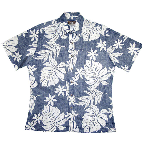 Magnificent Monstera - Reverse Print Hawaiian Cotton Mens Shirt