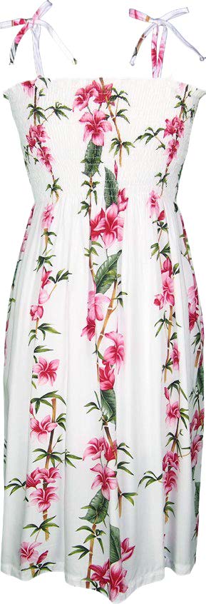 Plumeria Bamboo Panel Women's Hawaiian Smocked Dress