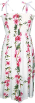 Plumeria Bamboo Panel Women's Hawaiian Smocked Dress