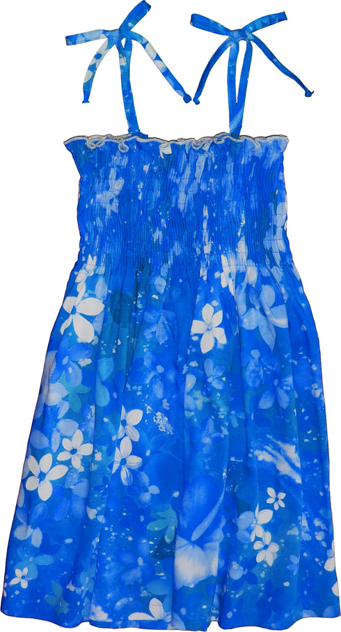 Luminous Flower Energy Girl's Hawaiian Smocked Dress