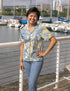 Plumeria Garden Women's Hawaiian Camp Shirt