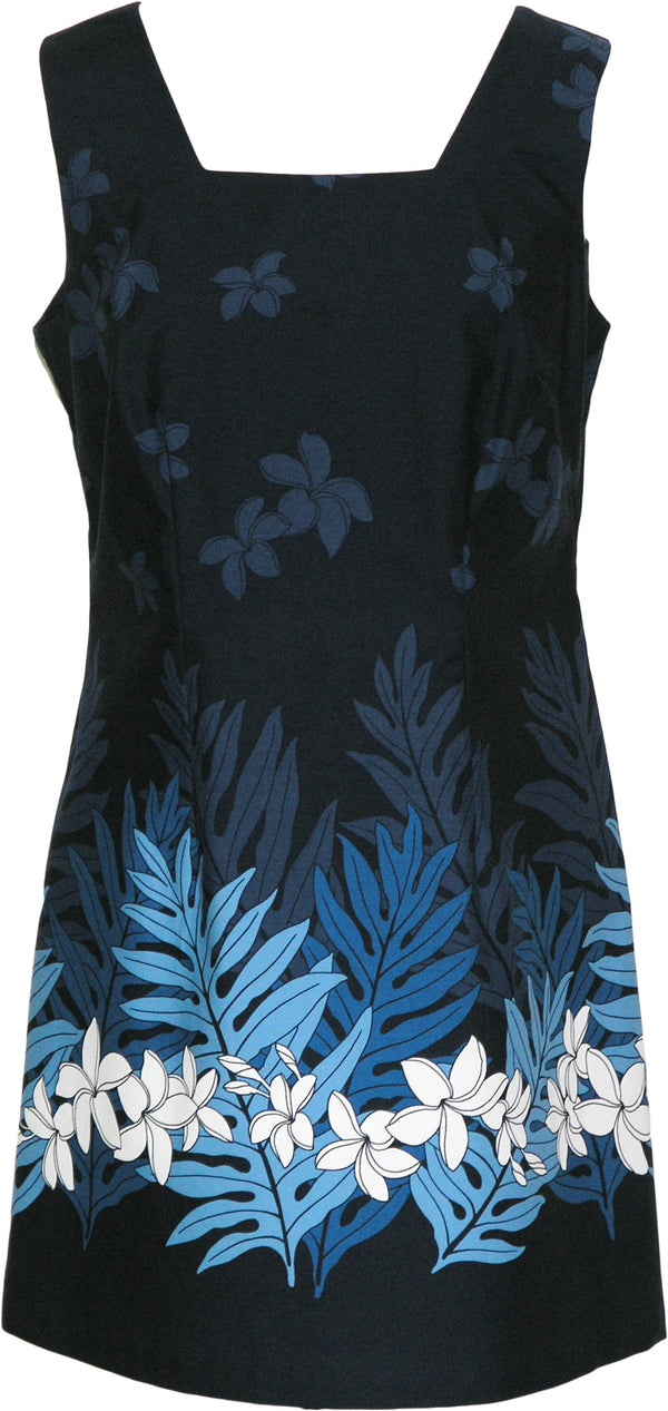 Plumeria Fern Women's A-Line Hawaiian Short Tank Dress